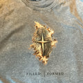 T-shirt Filled - Formed finger print grey acid wash