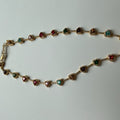 Necklace - hearts different color rhinestones