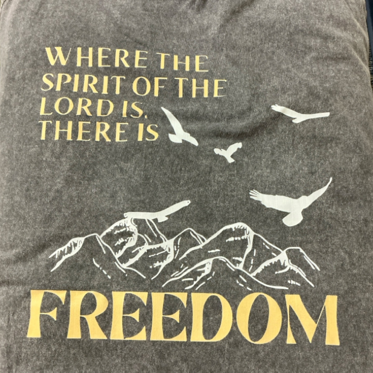 T-shirt - where the Spirit of the Lord - grey