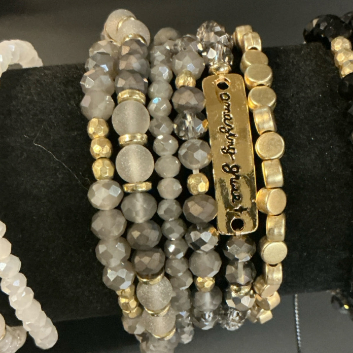 Bracelet beads - grey - amazing Grace