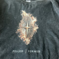 T-shirt filled and formed finger print black acid wash