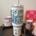 40 oz tumbler - God Is My Refuge