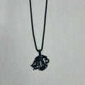 Necklace - lion head - black