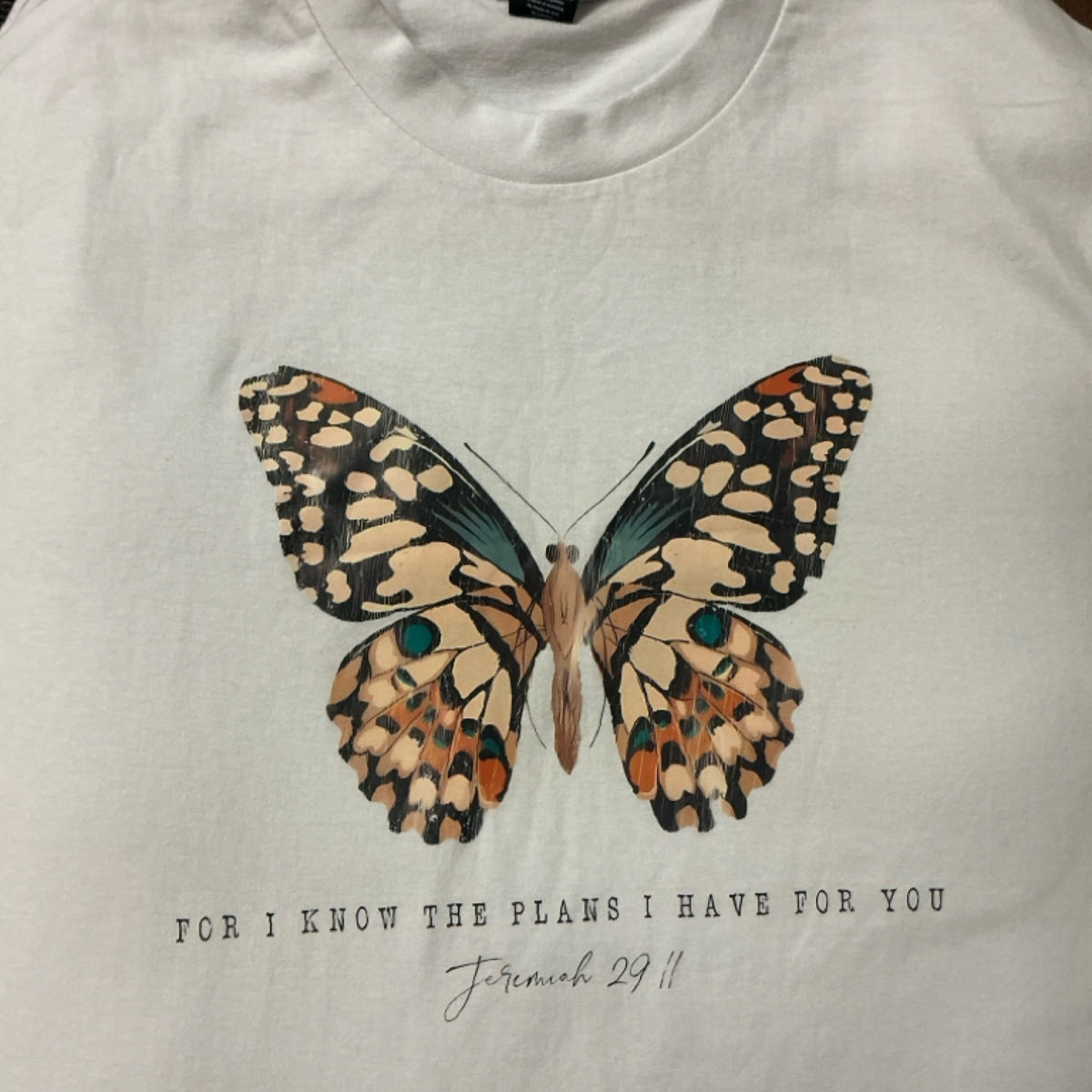 T-shirt - for I know the plans - big butterfly