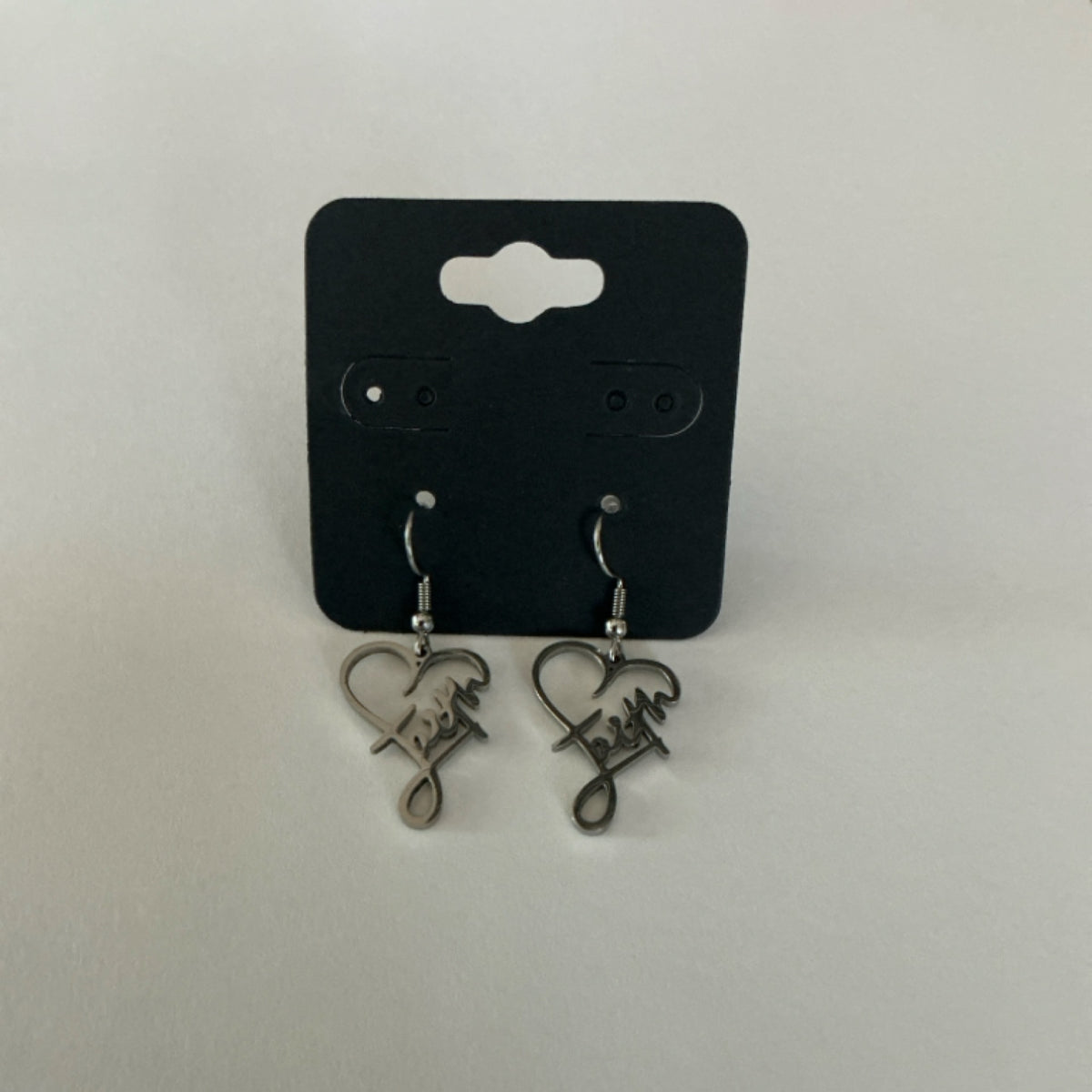 Earrings - Faith heart - Silver