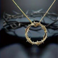 Necklace - crown of thorns - rhinestones gold