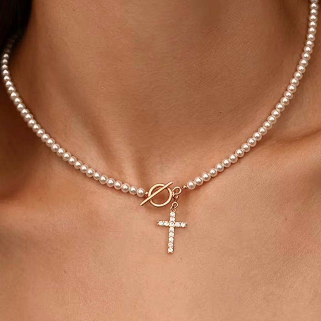 Pearl Cross Necklace