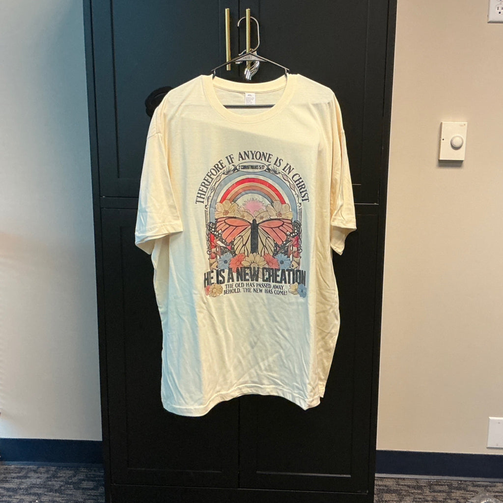 T-shirt - Therefore if anyone is in Christ - Apricot