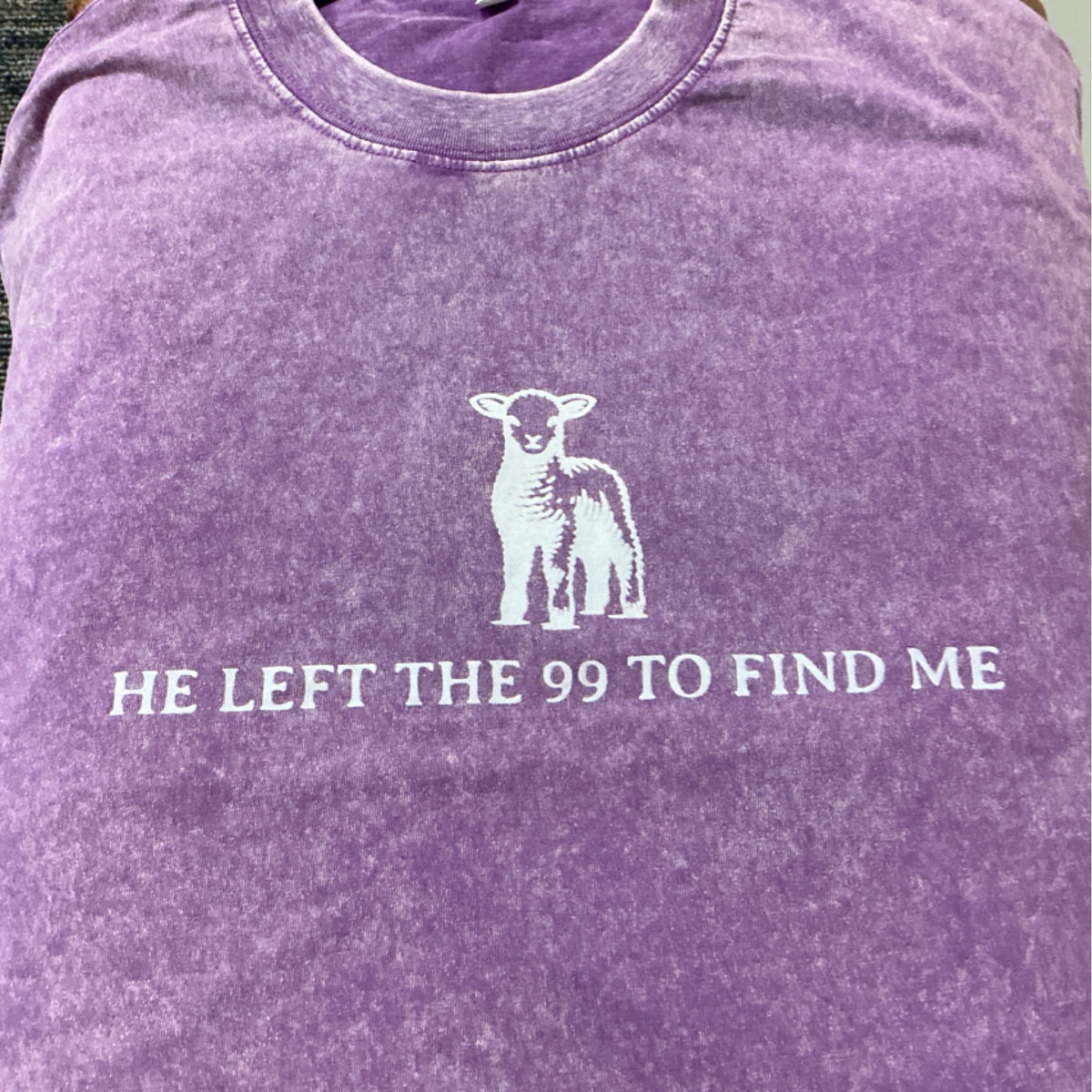 T-shirt - He left the 99 to find me - purple