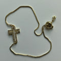 Bracelet - gold - rhinestone cross
