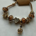 Charm bracelet - leopard print charms - gold