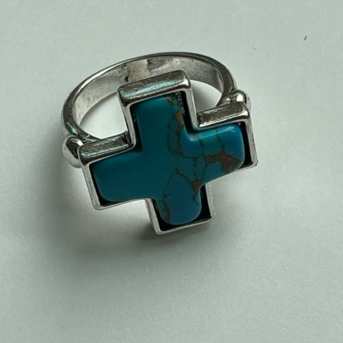 Ring - small turquoise cross ring