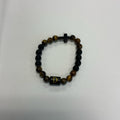 Bracelet - Cross/Initial - Wood/Black