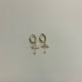 Earrings - Crystal Cross - Gold