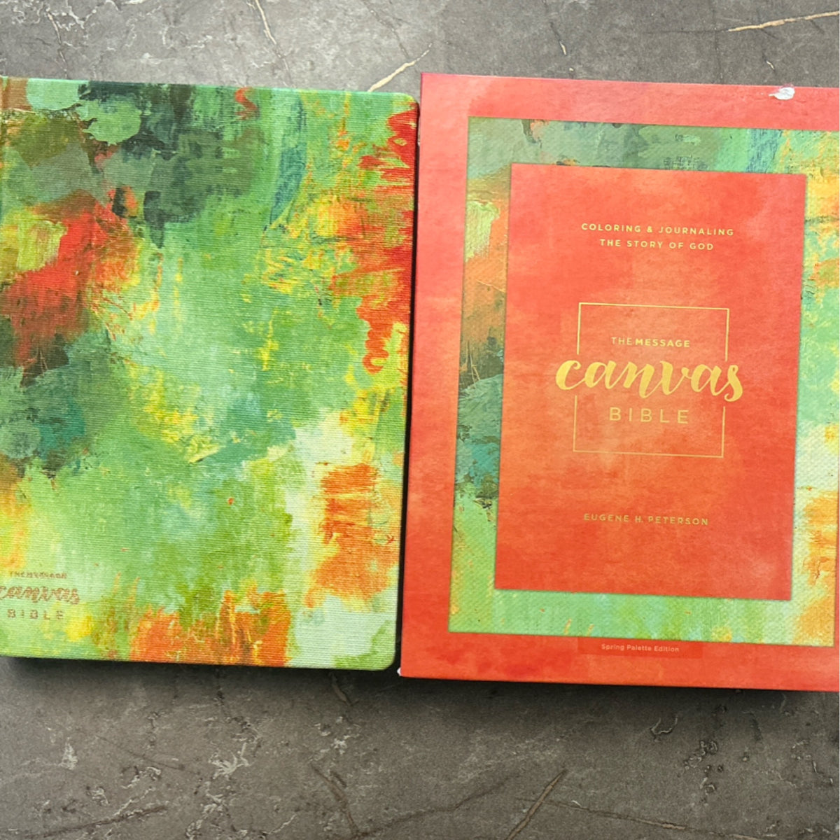 Bible - The Message Canvas Bible (Hardcover, Spring Palette): Coloring and Journaling the Story of God Hardcover