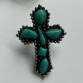 Ring - large turquoise cross ring
