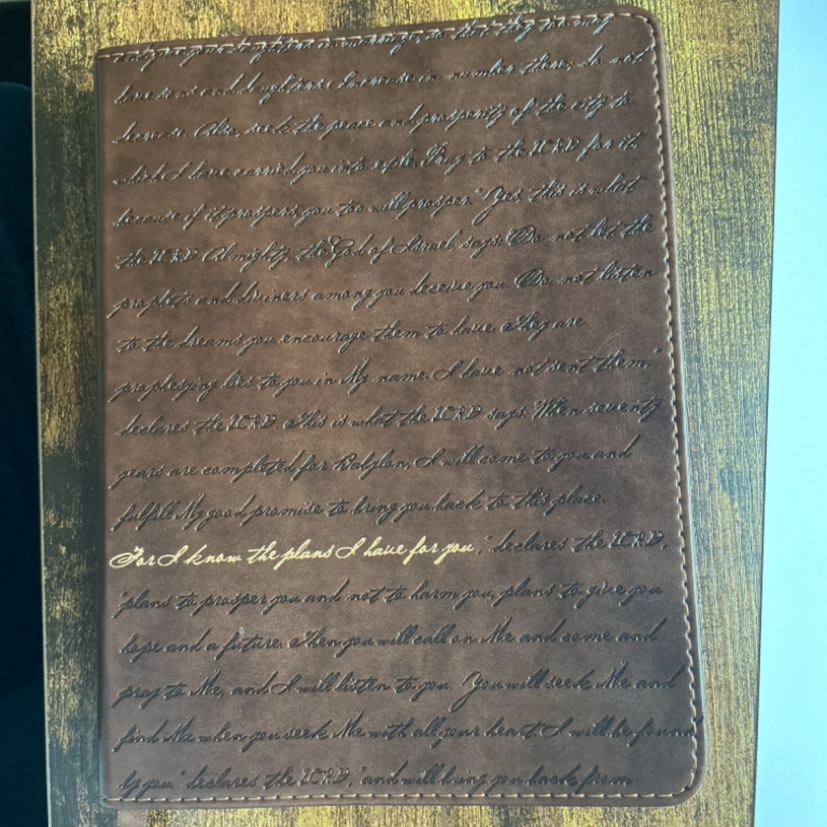 Note book - brown leather - for I know the plans I have for you