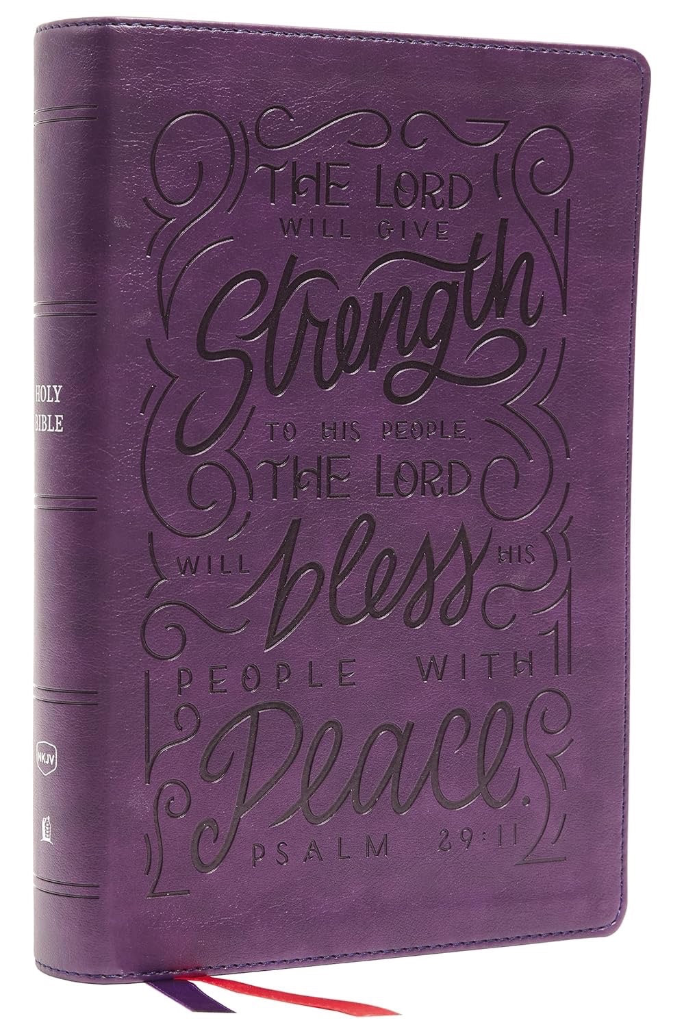 Bible - NKJV, Giant Print Center-Column Reference Bible, Verse Art Cover Collection, Leathersoft, Purple, Red Letter, Comfort Print: Holy Bible, New King James Version Imitation Leather