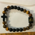 Bracelet beads cross, letter