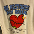 T-shirt - He restores my soul - beige