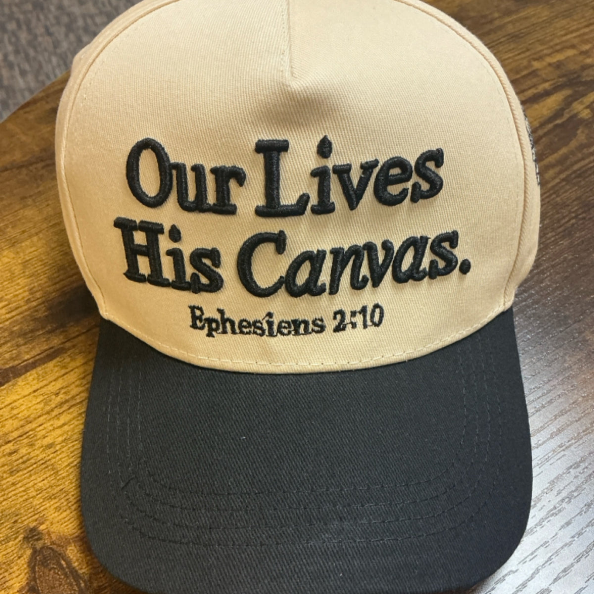 Trucker/ baseball hat - black Our Lives His canvas embroidered