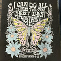 T-shirt - I can do all things - butterfly - black