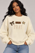 Sweatshirt - Pray - Blessed (Cream)