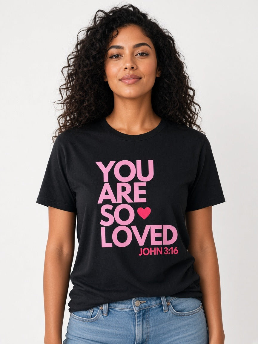 T-shirt - You are so loved worn by a model
